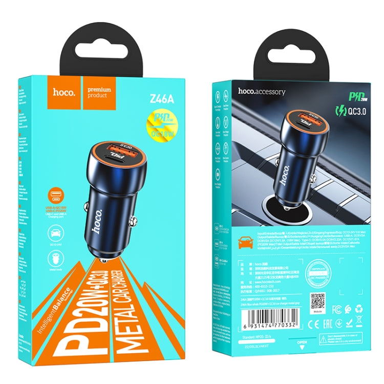 hoco Z46A Blue Whale PD20W + QC3.0 Car Charger