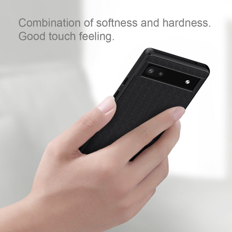For Google Pixel 6a NILLKIN 3D Textured Nylon Fiber TPU Phone Case(Black)