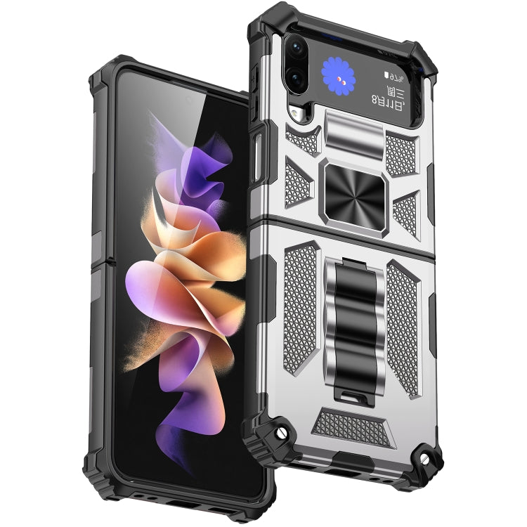 For Samsung Galaxy Z Flip4 5G Armor Shockproof TPU + PC Magnetic Protective Phone Case with Holder