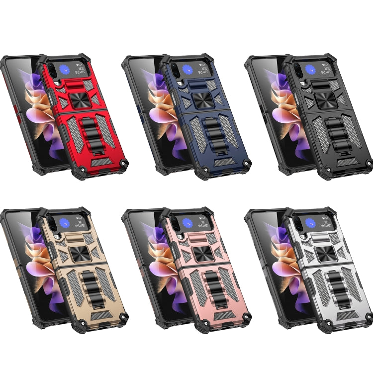 For Samsung Galaxy Z Flip4 5G Armor Shockproof TPU + PC Magnetic Protective Phone Case with Holder