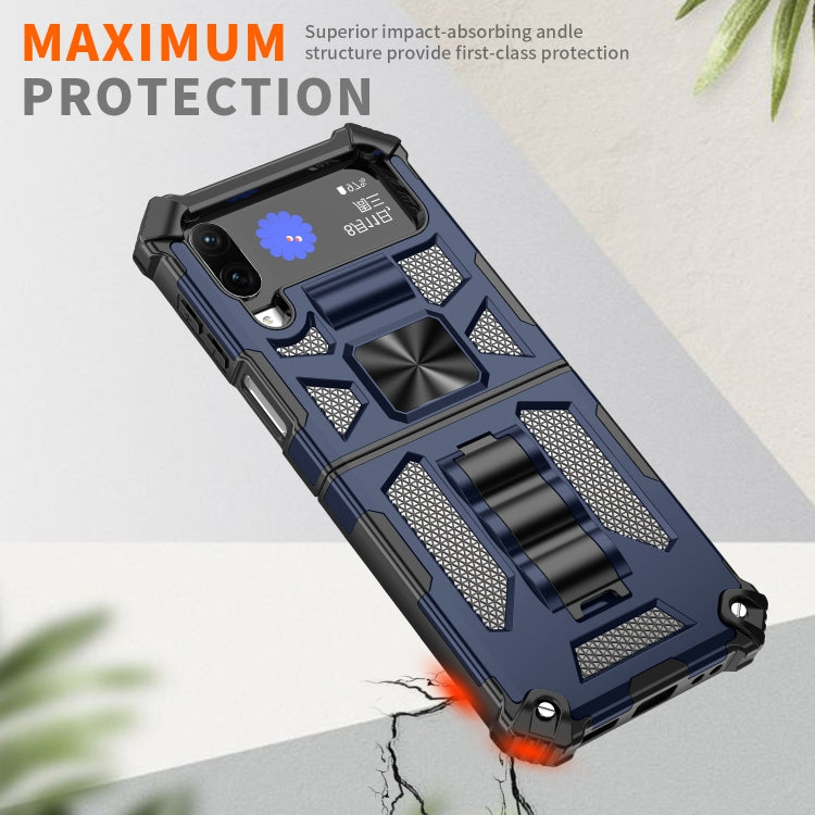 For Samsung Galaxy Z Flip4 5G Armor Shockproof TPU + PC Magnetic Protective Phone Case with Holder