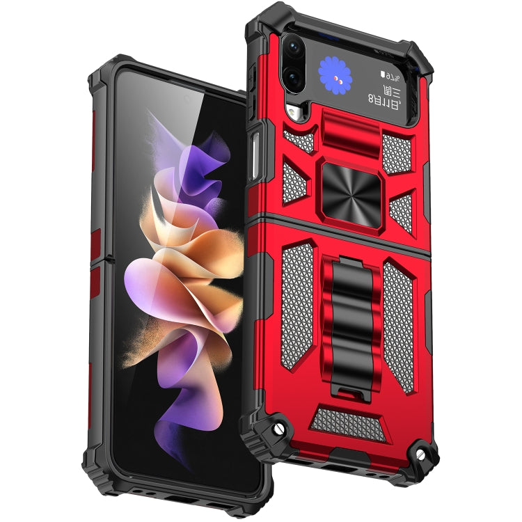 For Samsung Galaxy Z Flip4 5G Armor Shockproof TPU + PC Magnetic Protective Phone Case with Holder