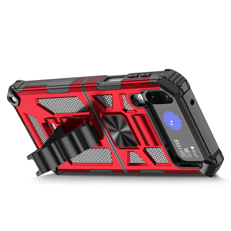 For Samsung Galaxy Z Flip4 5G Armor Shockproof TPU + PC Magnetic Protective Phone Case with Holder