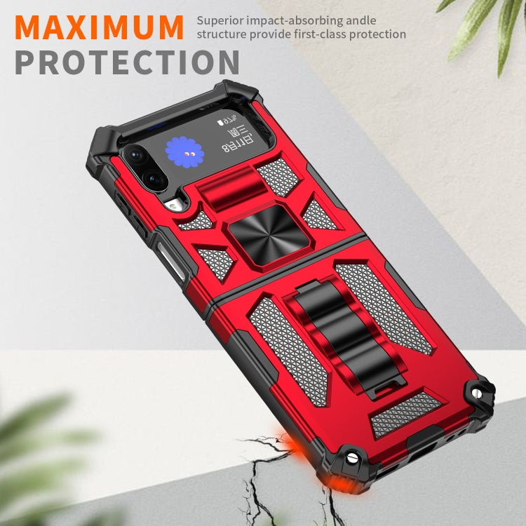 For Samsung Galaxy Z Flip4 5G Armor Shockproof TPU + PC Magnetic Protective Phone Case with Holder