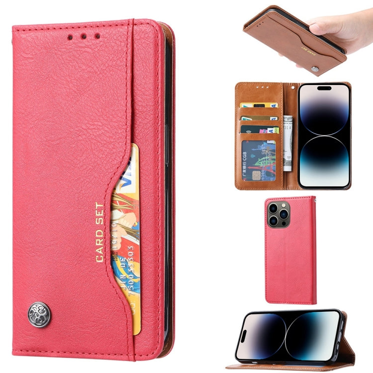 For iPhone 14 Pro Knead Skin Texture Horizontal Flip Leather Case