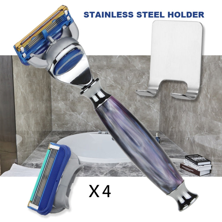AD-2 Mens Shaving Kit Manual Shaver Razor Head Blades Stand Set