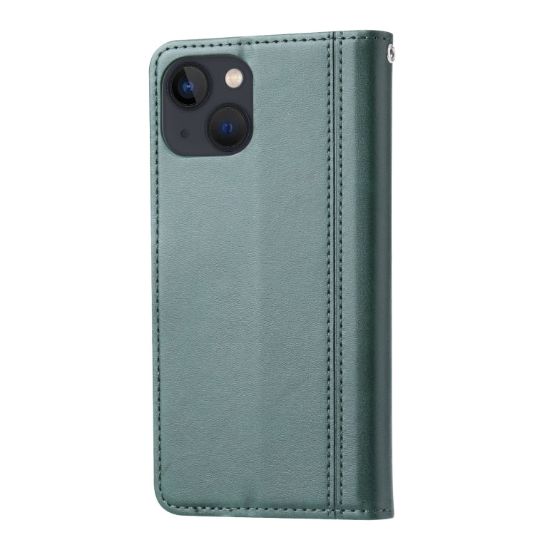 For iPhone 14 Plus Calf Texture Double Fold Clasp Horizontal Flip Leather Case