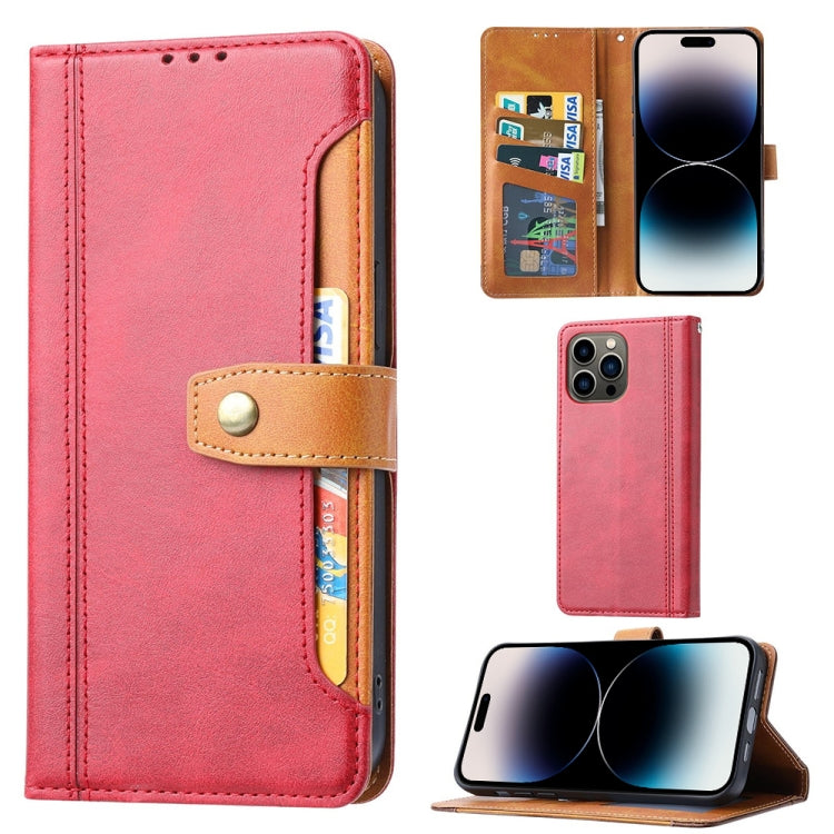 For iPhone 14 Pro Calf Texture Double Fold Clasp Horizontal Flip Leather Case