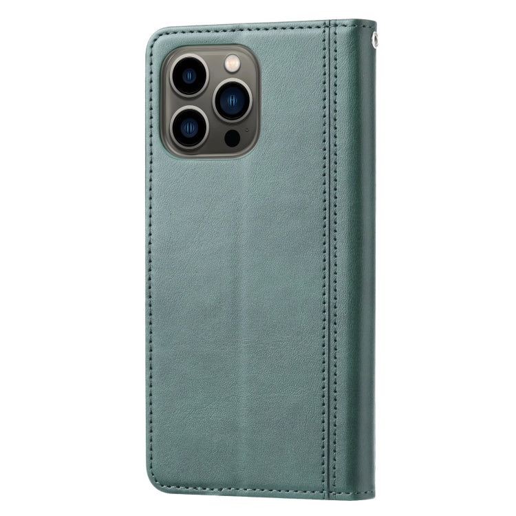 For iPhone 14 Pro Max Calf Texture Double Fold Clasp Horizontal Flip Leather Case