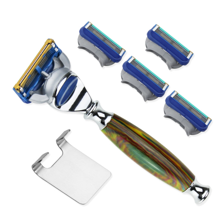 AD-4 Men Safety Razor Set Razor Blades Handle Shaving Brush Stand Kit