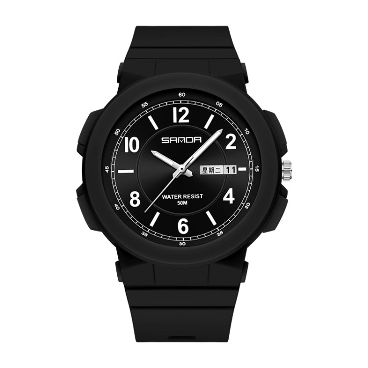 SANDA 6097 TPU Strap Dual Calendar Waterproof Electronic Watch