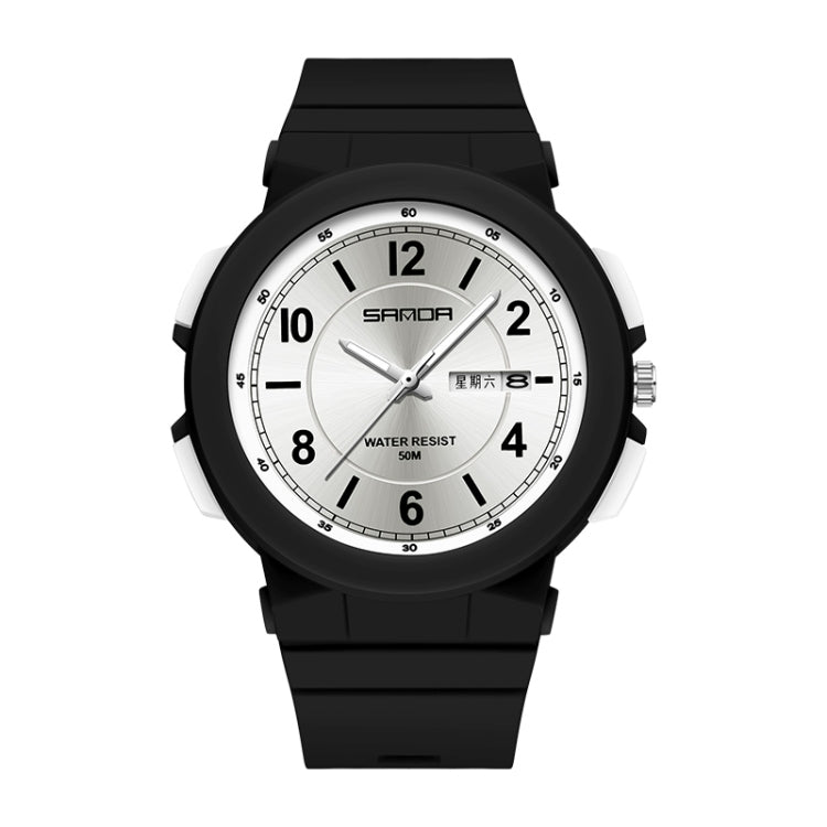 SANDA 6097 TPU Strap Dual Calendar Waterproof Electronic Watch