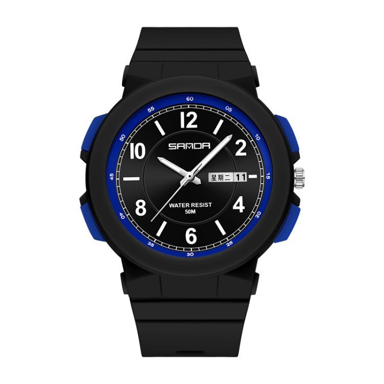 SANDA 6097 TPU Strap Dual Calendar Waterproof Electronic Watch