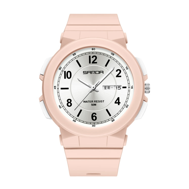 SANDA 6097 TPU Strap Dual Calendar Waterproof Electronic Watch