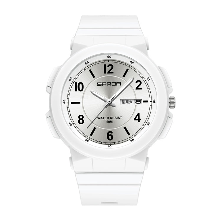 SANDA 6097 TPU Strap Dual Calendar Waterproof Electronic Watch