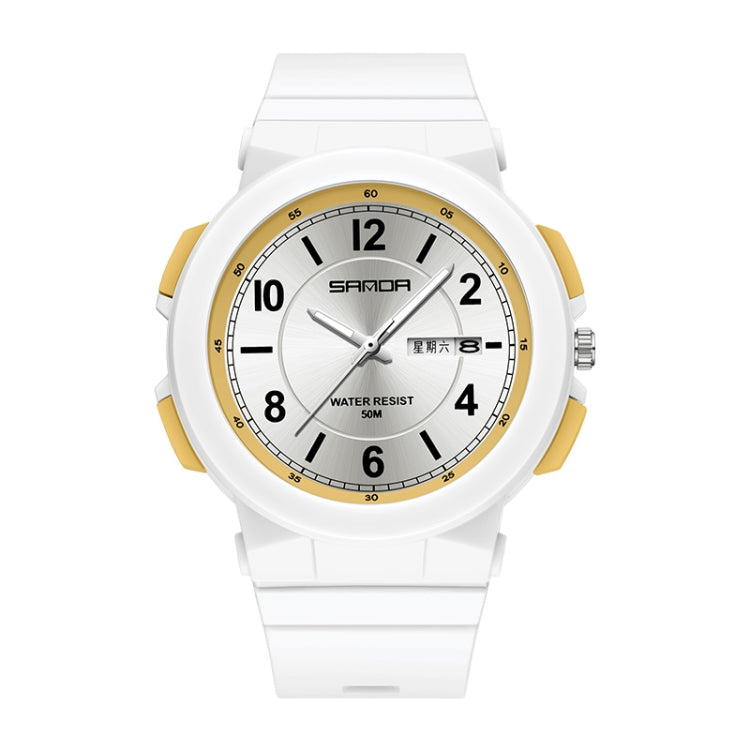 SANDA 6097 TPU Strap Dual Calendar Waterproof Electronic Watch