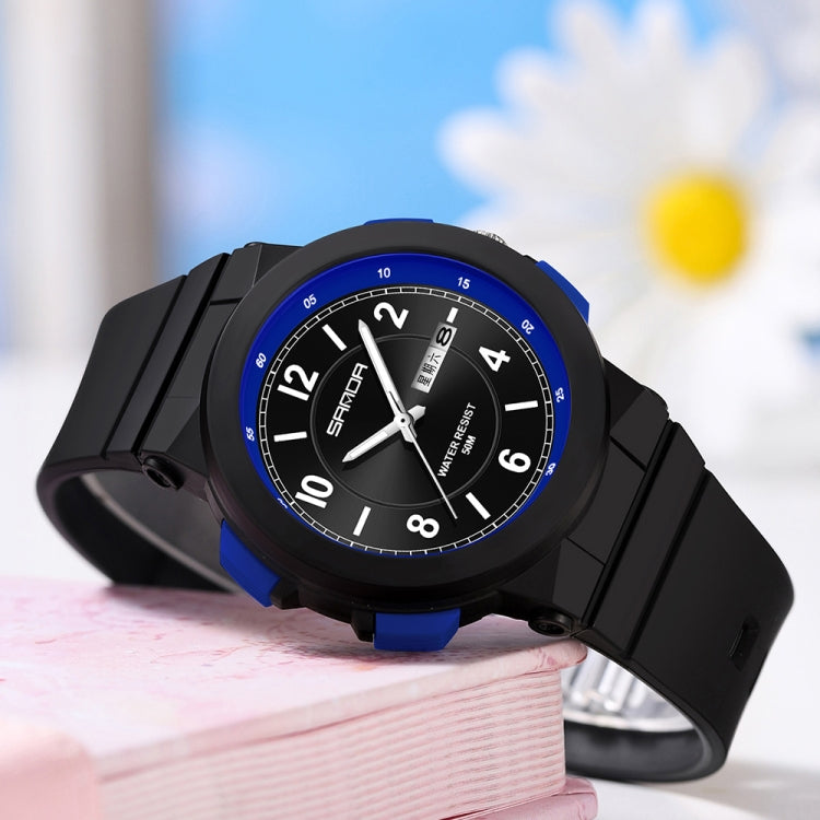 SANDA 6097 TPU Strap Dual Calendar Waterproof Electronic Watch