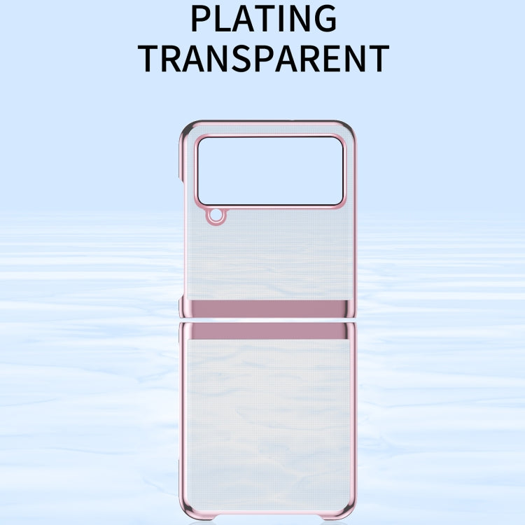 For Samsung Galaxy Z Flip4 Electroplating Transparent Shockproof Phone Case