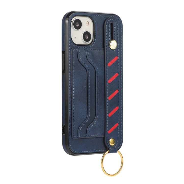 For iPhone 14 Wristband Wallet Leather Phone Case
