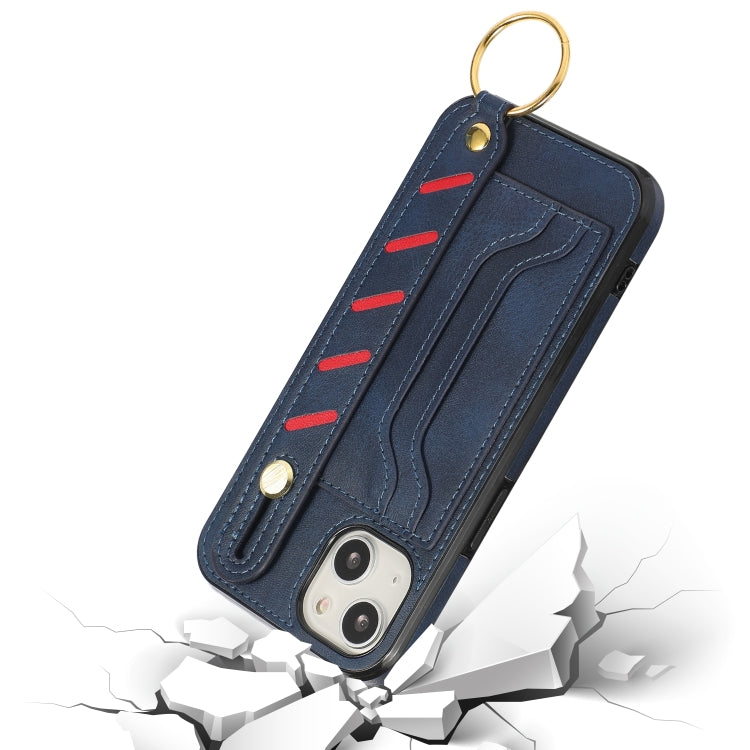 For iPhone 14 Wristband Wallet Leather Phone Case