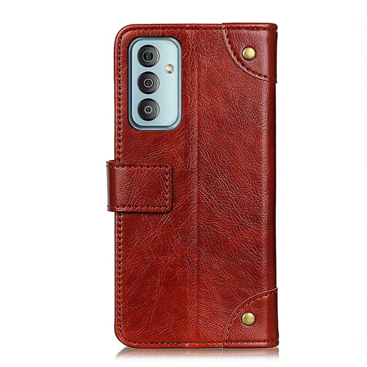 For Samsung Galaxy M13 4G Copper Buckle Nappa Texture Leather Phone Case