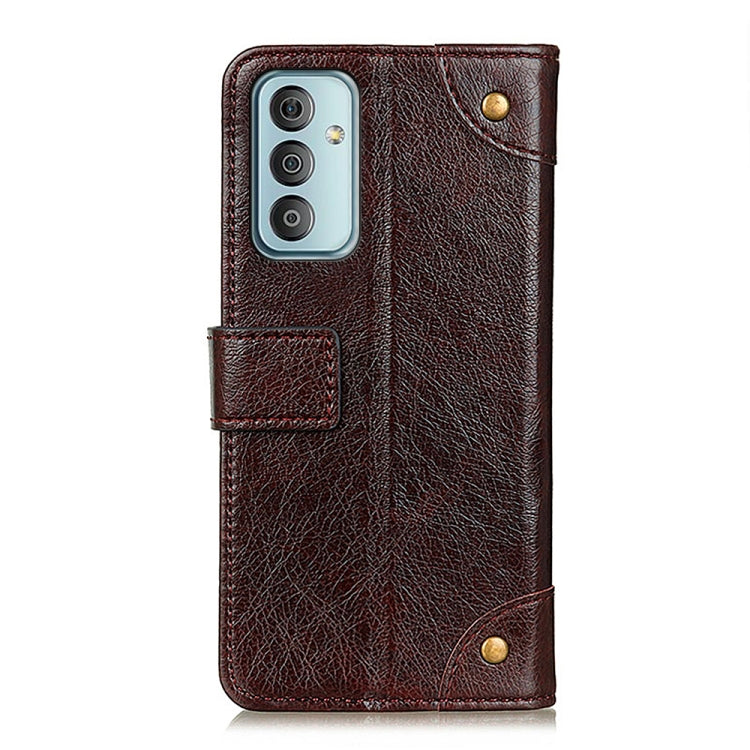 For Samsung Galaxy M13 4G Copper Buckle Nappa Texture Leather Phone Case