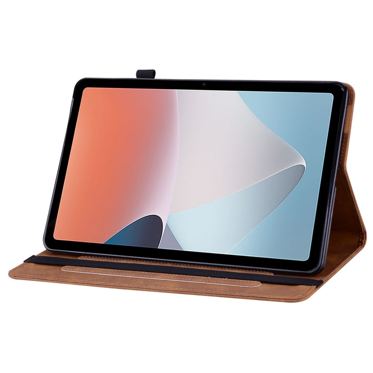 For OPPO Pad Air Skin Feel Solid Color Zipper Leather Tablet Case