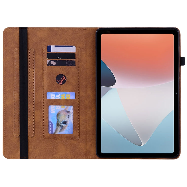 For OPPO Pad Air Skin Feel Solid Color Zipper Leather Tablet Case