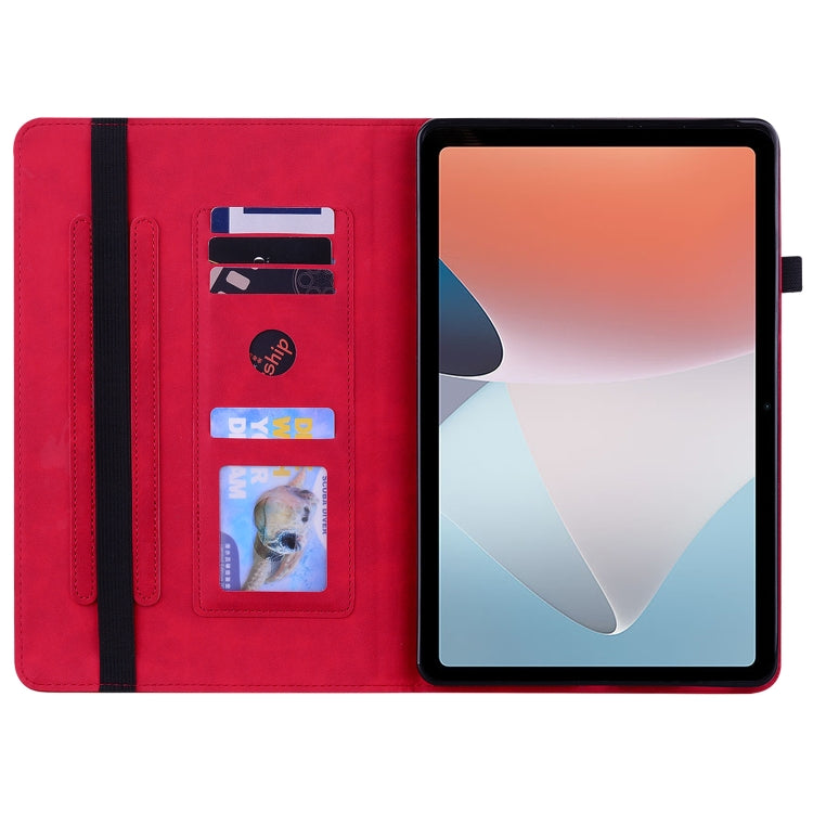 For OPPO Pad Air Skin Feel Solid Color Zipper Leather Tablet Case
