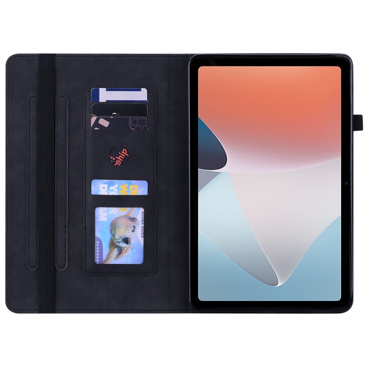 For OPPO Pad Air Skin Feel Solid Color Zipper Leather Tablet Case