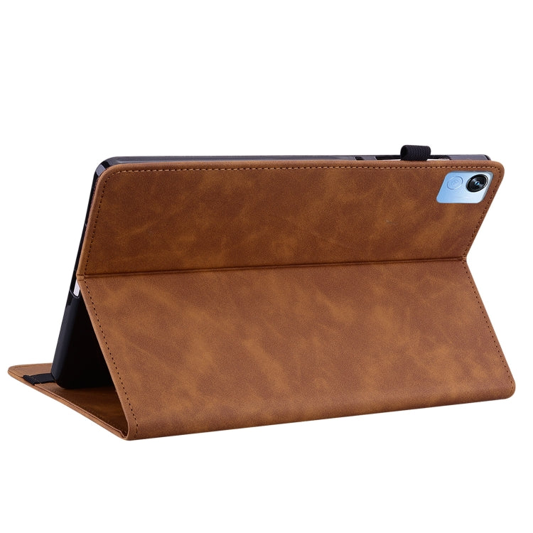 For Realme Pad X Skin Feel Solid Color Zipper Leather Tablet Case