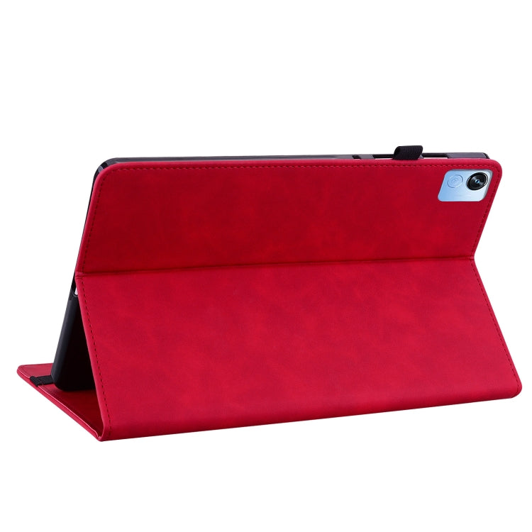 For Realme Pad X Skin Feel Solid Color Zipper Leather Tablet Case