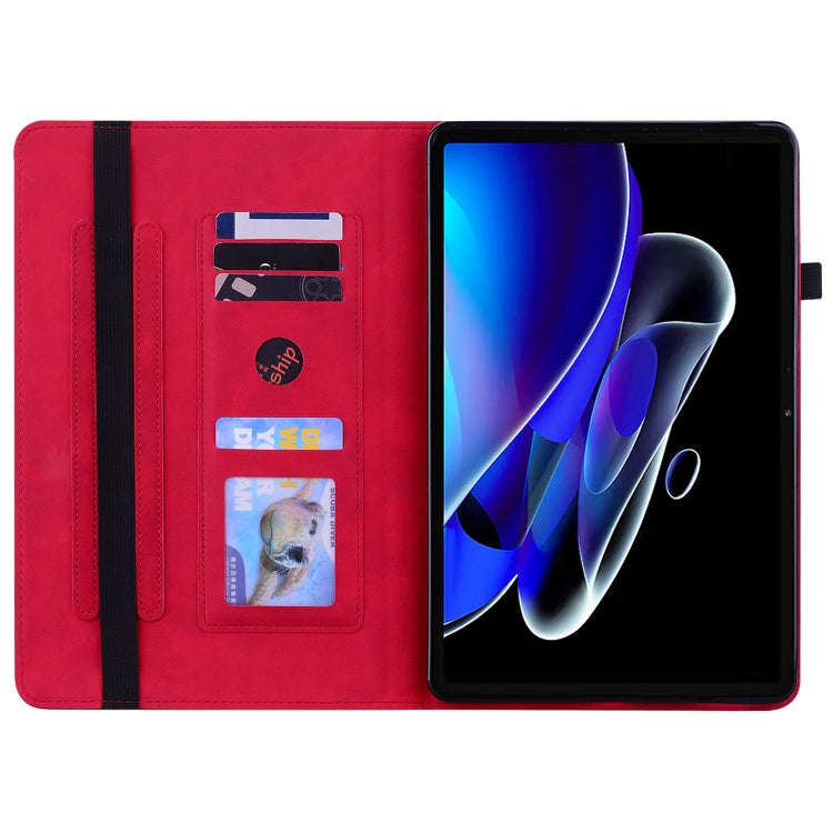 For Realme Pad X Skin Feel Solid Color Zipper Leather Tablet Case