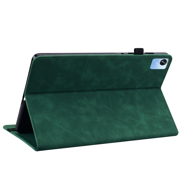 For Realme Pad X Skin Feel Solid Color Zipper Leather Tablet Case