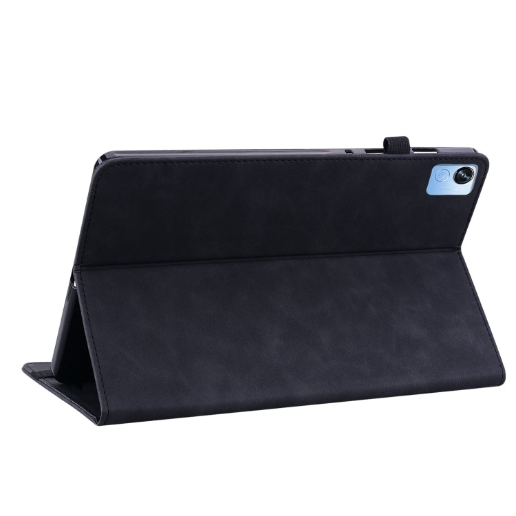 For Realme Pad X Skin Feel Solid Color Zipper Leather Tablet Case