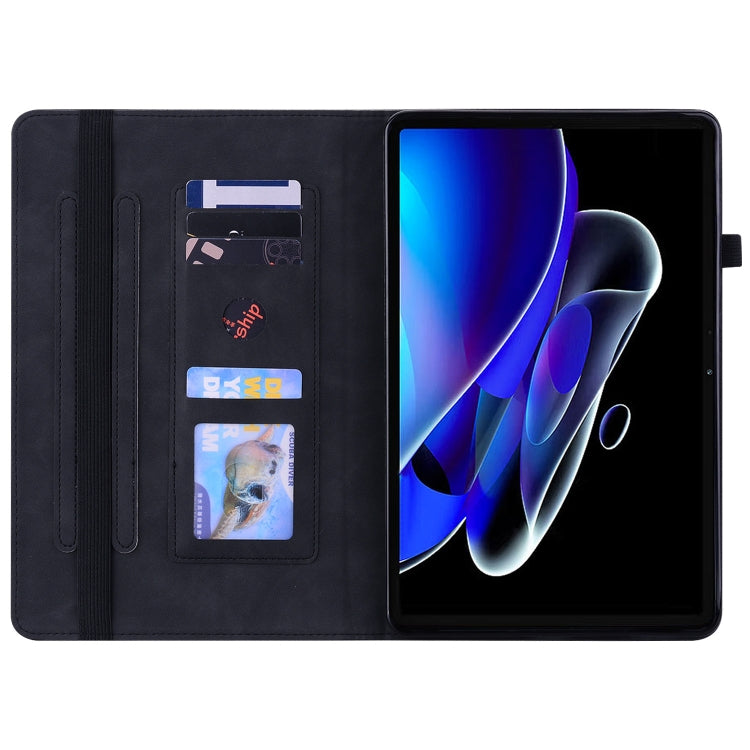 For Realme Pad X Skin Feel Solid Color Zipper Leather Tablet Case