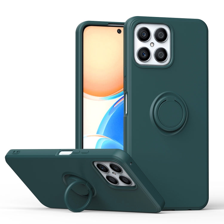 For Honor X8 Ring Kickstand Silicone Phone Case