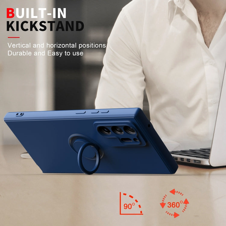 For Samsung Galaxy Note20 Ultra Ring Kickstand Silicone Phone Case