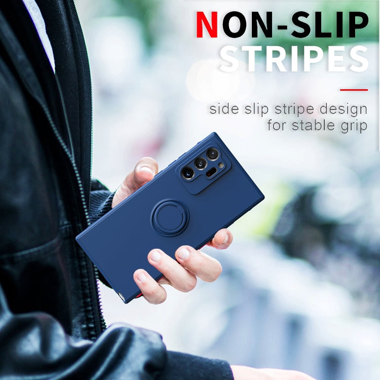 For Samsung Galaxy Note20 Ultra Ring Kickstand Silicone Phone Case