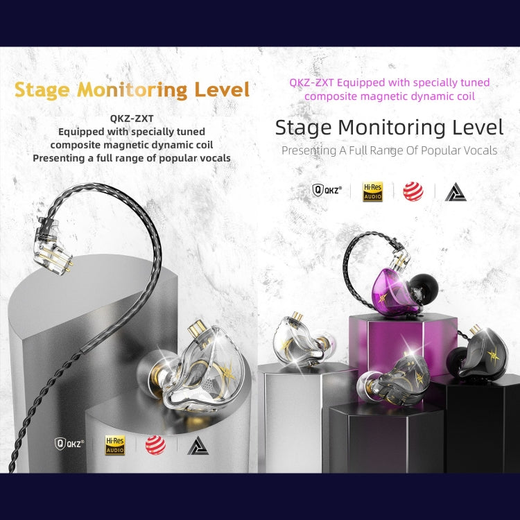 QKZ ZXT Sports In-ear Wired Control Plug HIFI Stereo Stage Monitor Earphone, Style:Standard Version