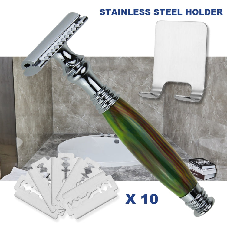 AS-2 Men Double Edge Safety Razor Blades Set(Yellow Green)