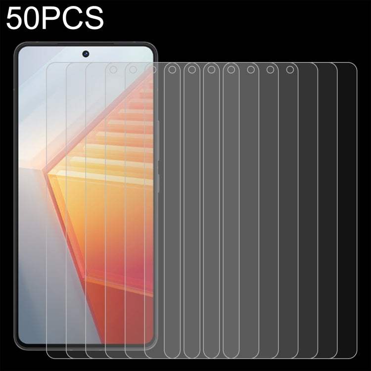 50 PCS 0.26mm 9H 2.5D Tempered Glass Film For vivo iQOO 10