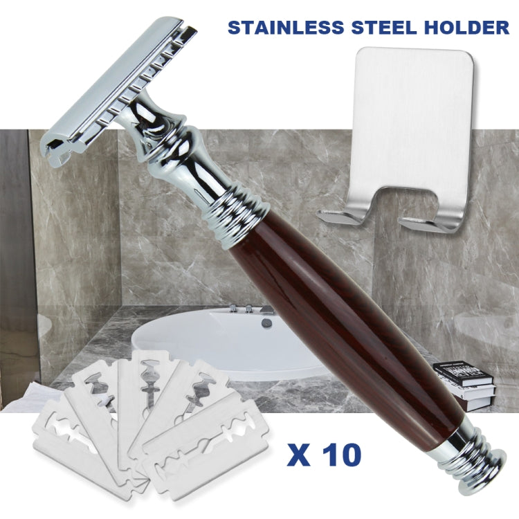 AS-3 Men Double Edge Safety Razor Handle Set(Imitation Wood Grain)