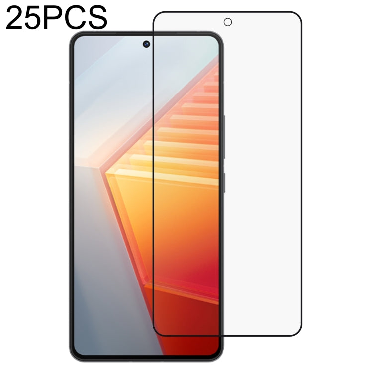 25 PCS Full Glue Full Screen Tempered Glass Film For vivo iQOO 10