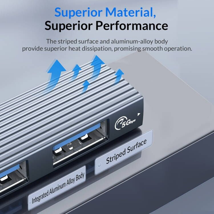 ORICO AH-W13 USB 3.1x1 + USB 2.0x2 to USB-C/Type-C Transmission + Charging Docking Station(Grey)