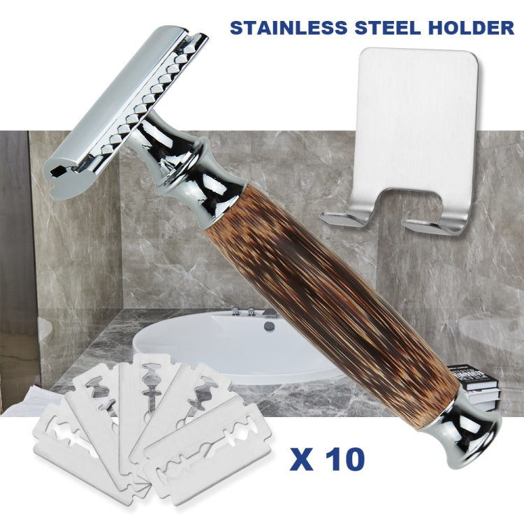 AS-4 Men Shaving Kit Double Edge Safety Razor Set(Bamboo Texture)