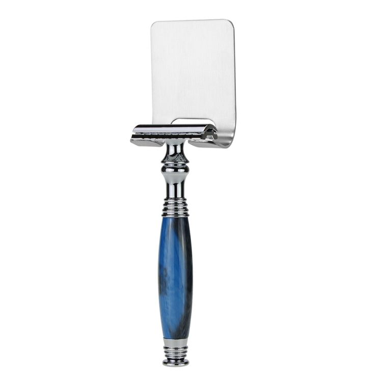 AS-5 Men Shaving Kit Double Edge Safety Razor Stand Blade Set(Black Blue Resin)