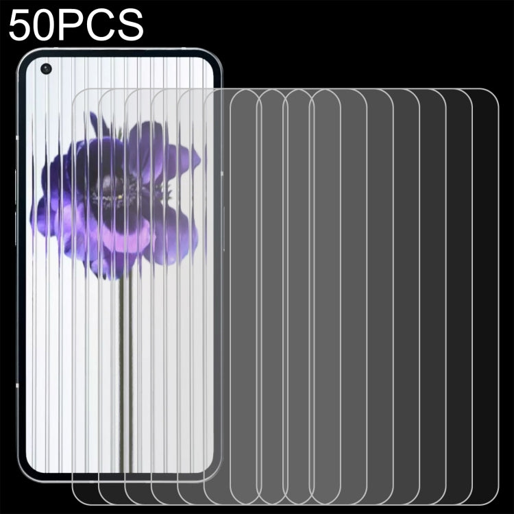 50 PCS 0.26mm 9H 2.5D Tempered Glass Film For Nothing Phone 1