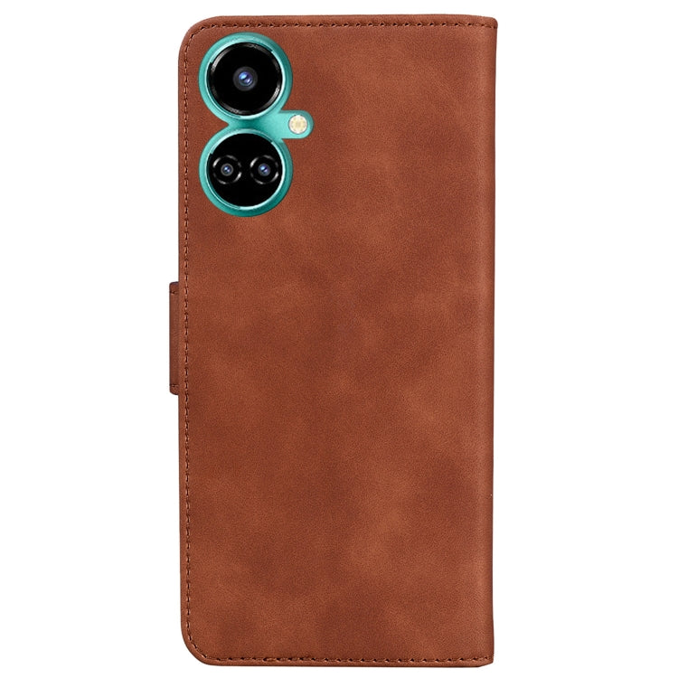 For Tecno Camon 19 Skin Feel Pure Color Flip Leather Phone Case