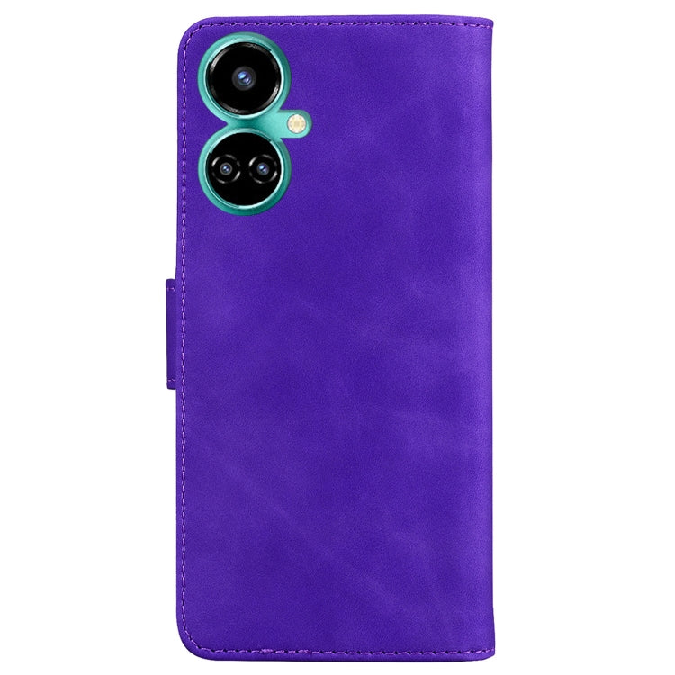 For Tecno Camon 19 Skin Feel Pure Color Flip Leather Phone Case